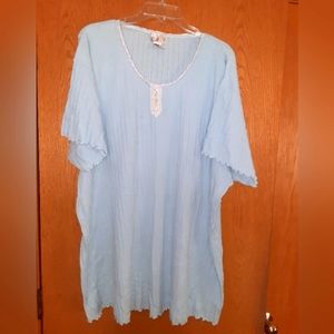 Womens plus size 1X, Chance Encounters blue night shirt